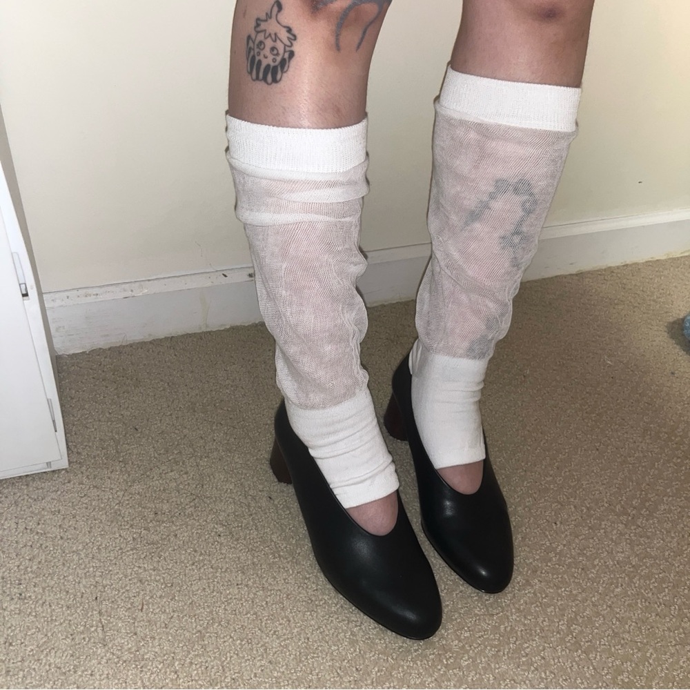 Black Leather Heeled Shoes